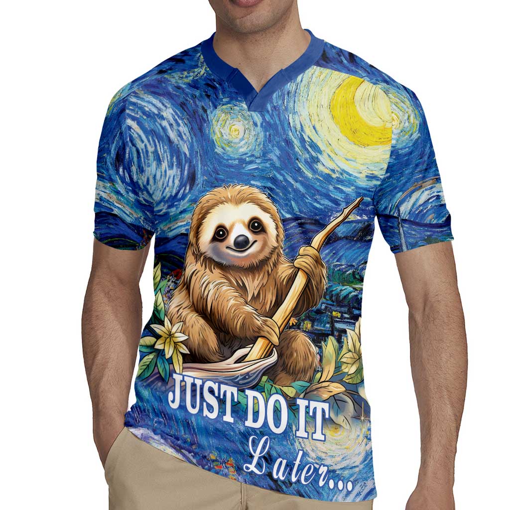 Sloth Starry Night Rugby Jersey I'm Not Lazy - Wonder Print Shop