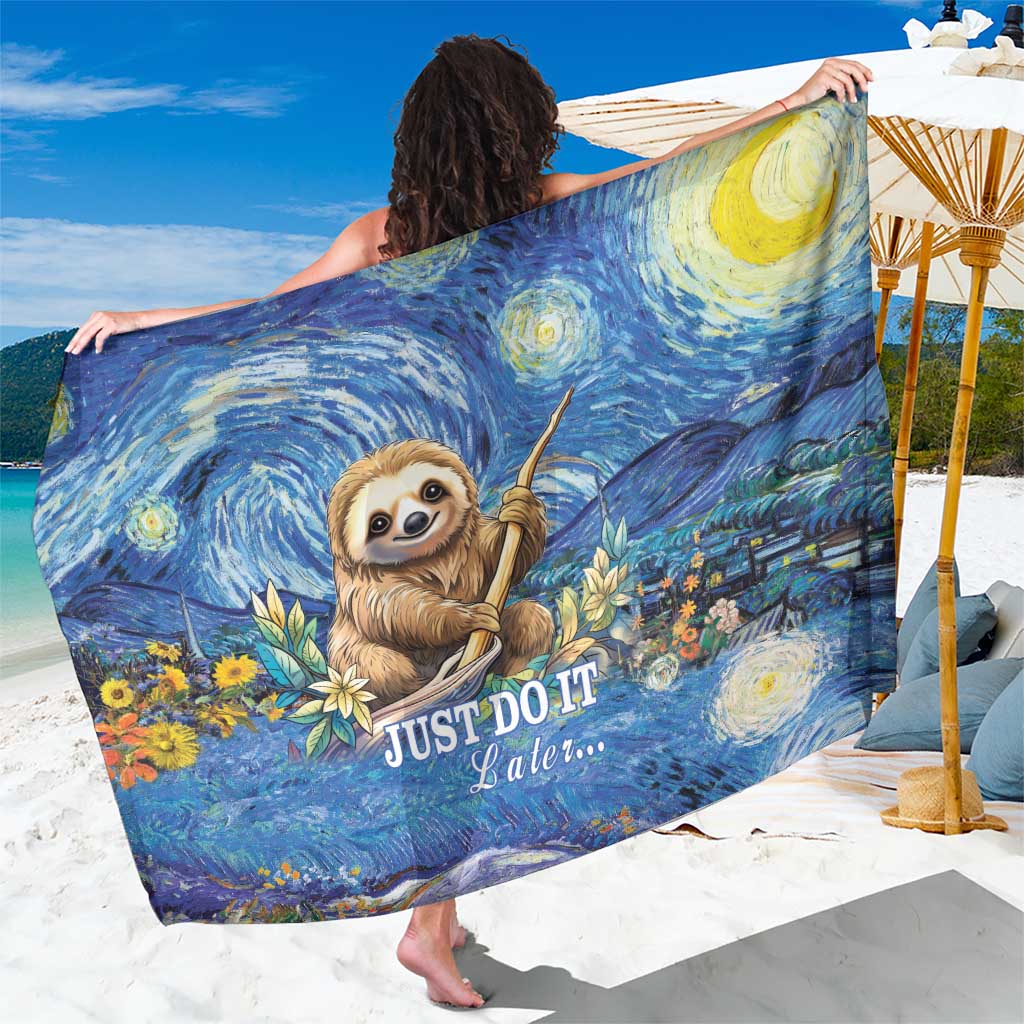 Sloth Starry Night Sarong I'm Not Lazy - Wonder Print Shop