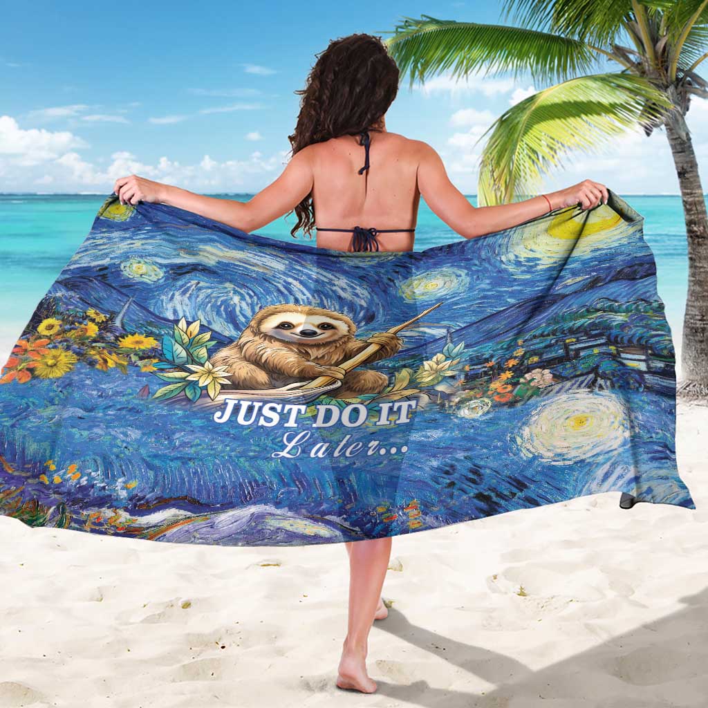 Sloth Starry Night Sarong I'm Not Lazy - Wonder Print Shop