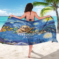 Sloth Starry Night Sarong I'm Not Lazy - Wonder Print Shop