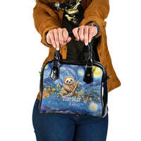 Sloth Starry Night Shoulder Handbag I'm Not Lazy