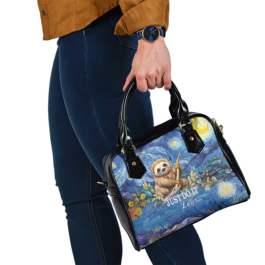 Sloth Starry Night Shoulder Handbag I'm Not Lazy