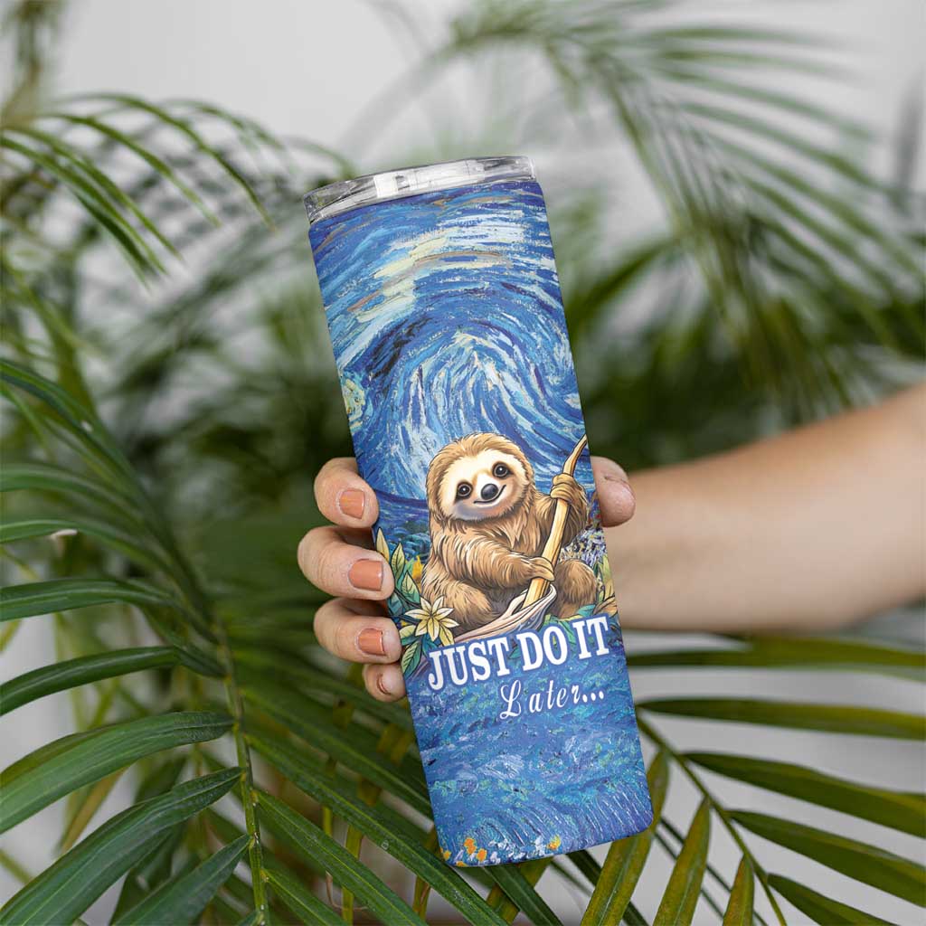Sloth Starry Night Skinny Tumbler I'm Not Lazy - Wonder Print Shop