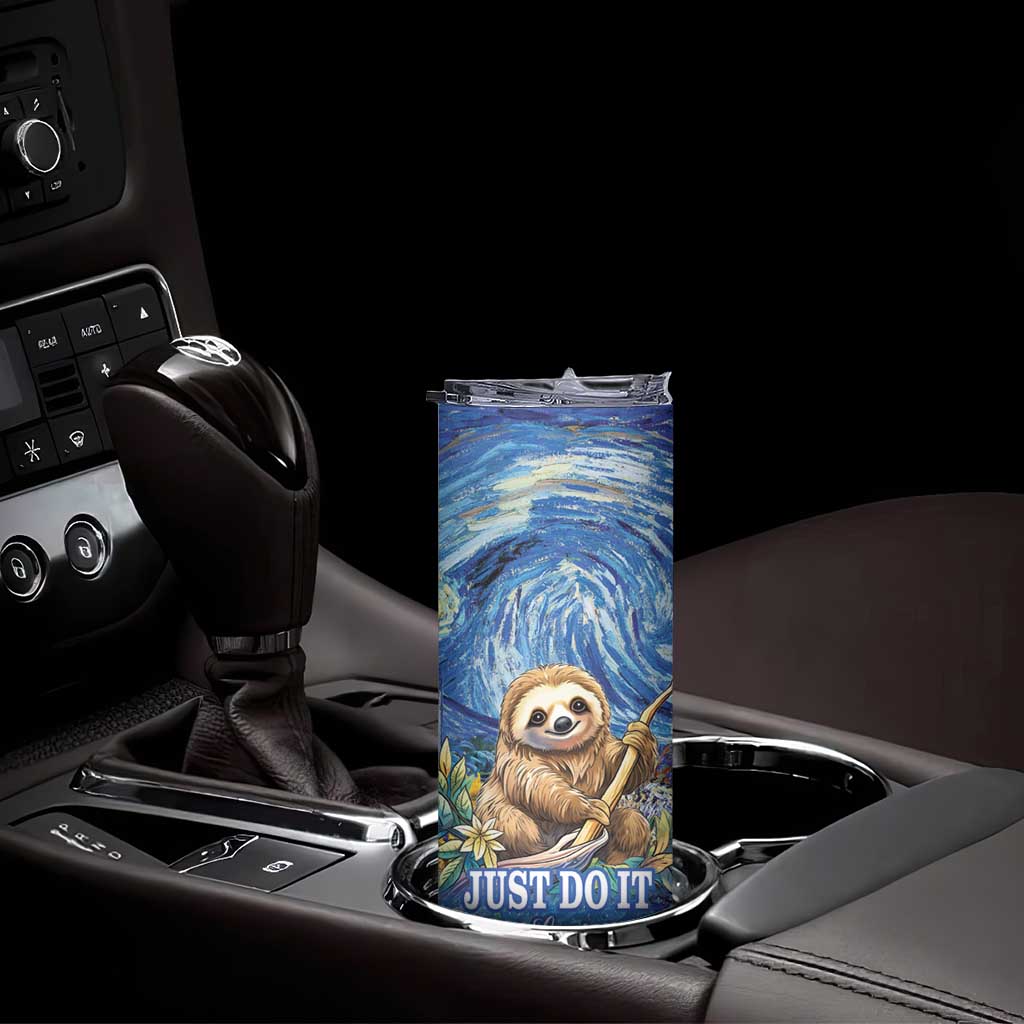 Sloth Starry Night Skinny Tumbler I'm Not Lazy - Wonder Print Shop