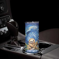 Sloth Starry Night Skinny Tumbler I'm Not Lazy - Wonder Print Shop