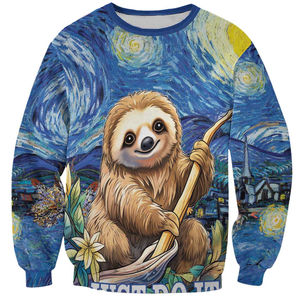 Sloth Starry Night Sweatshirt I'm Not Lazy - Wonder Print Shop