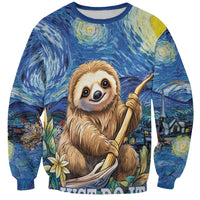 Sloth Starry Night Sweatshirt I'm Not Lazy - Wonder Print Shop