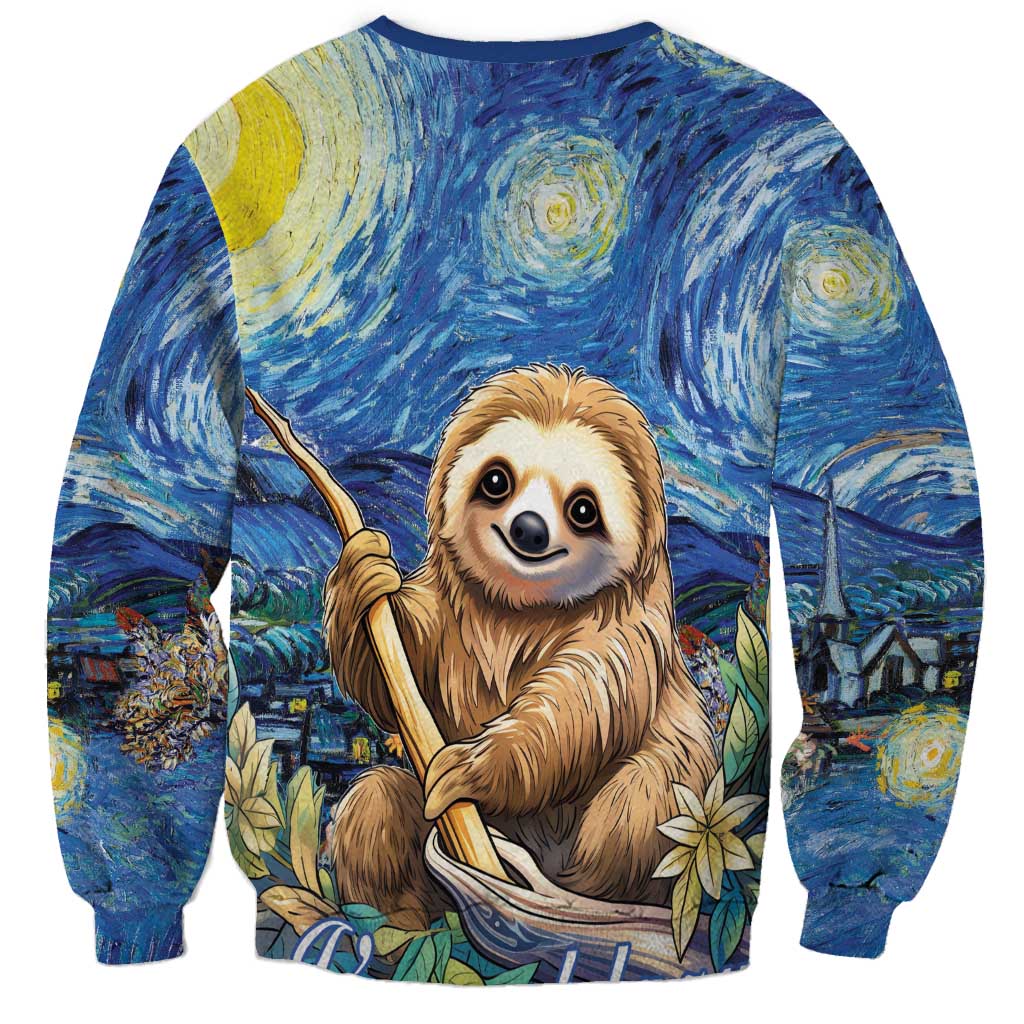 Sloth Starry Night Sweatshirt I'm Not Lazy - Wonder Print Shop