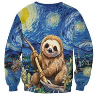 Sloth Starry Night Sweatshirt I'm Not Lazy - Wonder Print Shop