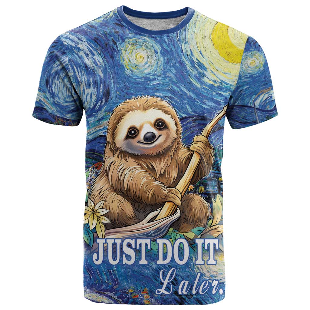 Sloth Starry Night T Shirt I'm Not Lazy - Wonder Print Shop