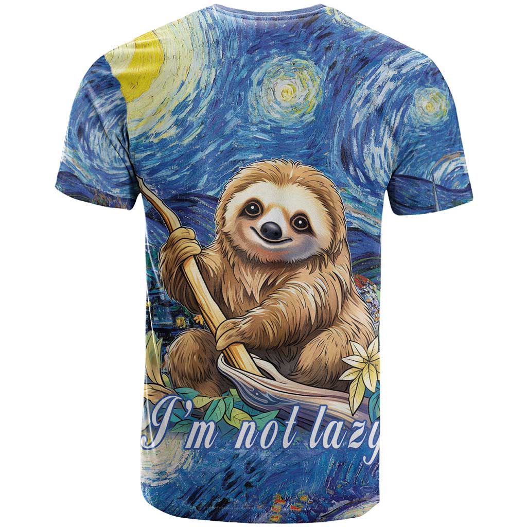 Sloth Starry Night T Shirt I'm Not Lazy - Wonder Print Shop