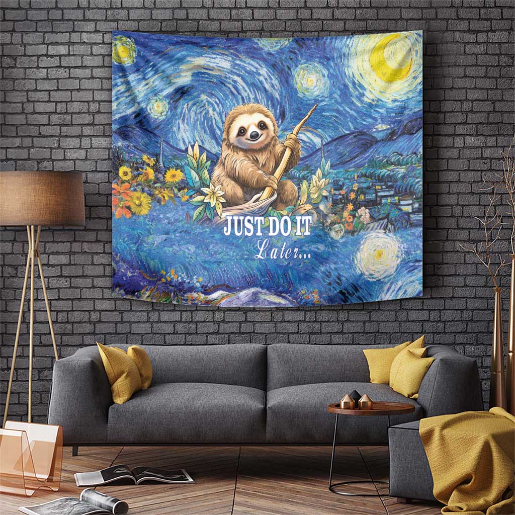Sloth Starry Night Tapestry I'm Not Lazy - Wonder Print Shop