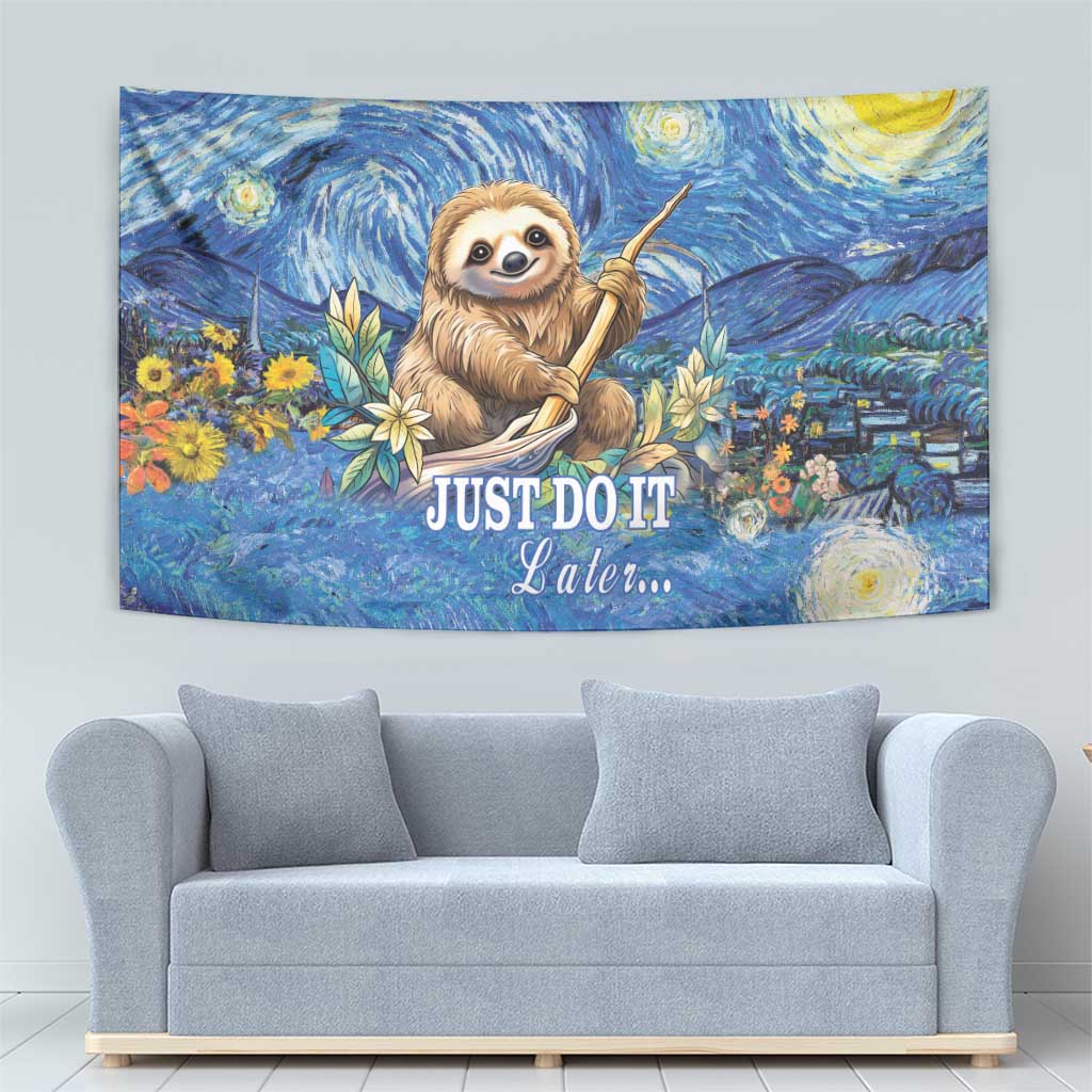 Sloth Starry Night Tapestry I'm Not Lazy - Wonder Print Shop