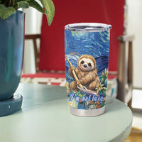Sloth Starry Night Tumbler Cup I'm Not Lazy - Wonder Print Shop