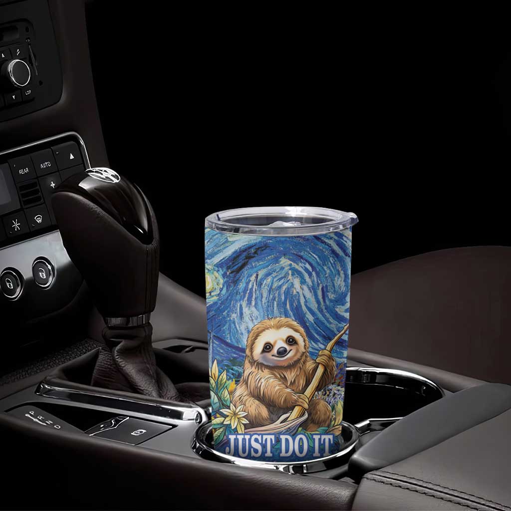 Sloth Starry Night Tumbler Cup I'm Not Lazy - Wonder Print Shop