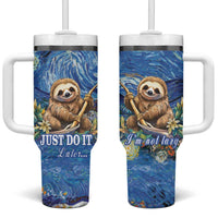 Sloth Starry Night Tumbler With Handle I'm Not Lazy - Wonder Print Shop