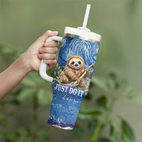 Sloth Starry Night Tumbler With Handle I'm Not Lazy - Wonder Print Shop