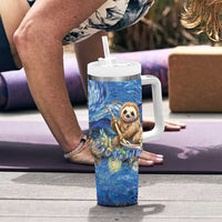 Sloth Starry Night Tumbler With Handle I'm Not Lazy - Wonder Print Shop