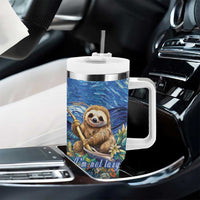 Sloth Starry Night Tumbler With Handle I'm Not Lazy - Wonder Print Shop