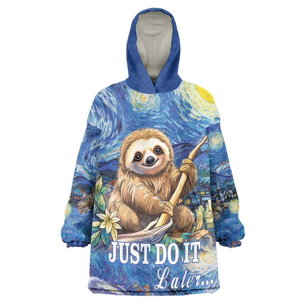 Sloth Starry Night Wearable Blanket Hoodie I'm Not Lazy - Wonder Print Shop