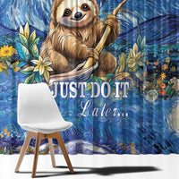 Sloth Starry Night Window Curtain I'm Not Lazy - Wonder Print Shop