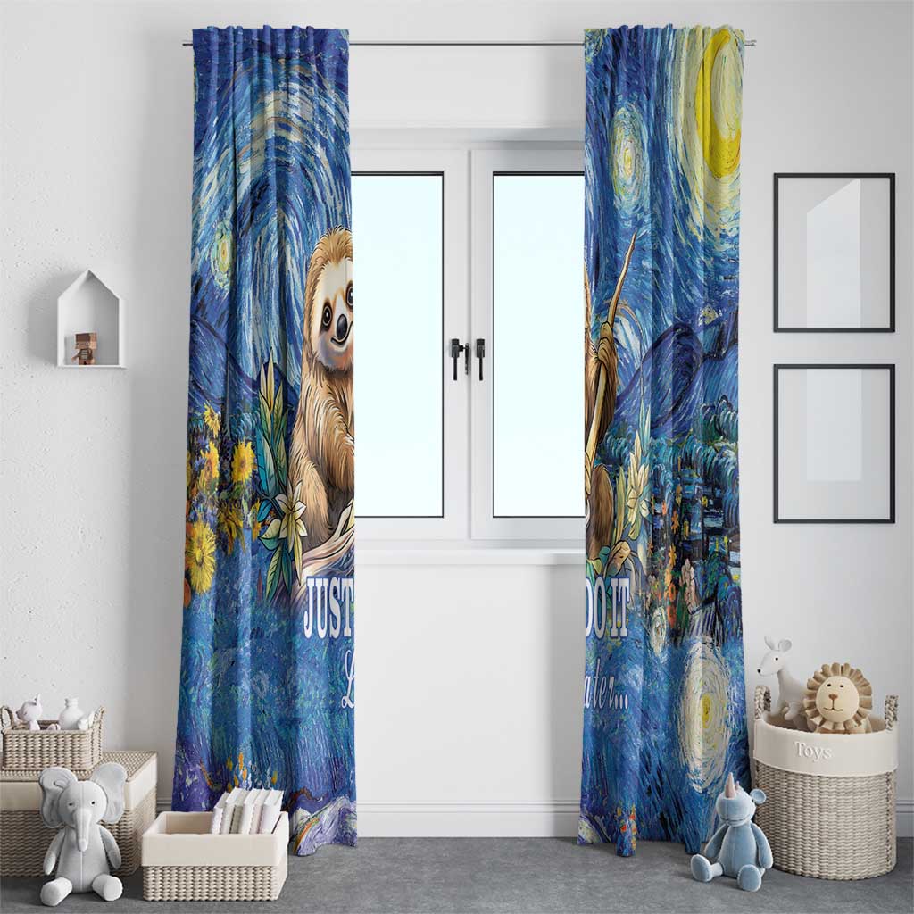 Sloth Starry Night Window Curtain I'm Not Lazy - Wonder Print Shop