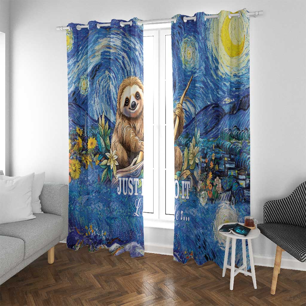 Sloth Starry Night Window Curtain I'm Not Lazy - Wonder Print Shop