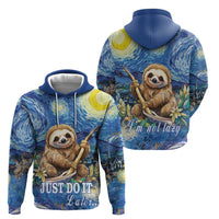 Sloth Starry Night Zip Hoodie I'm Not Lazy - Wonder Print Shop