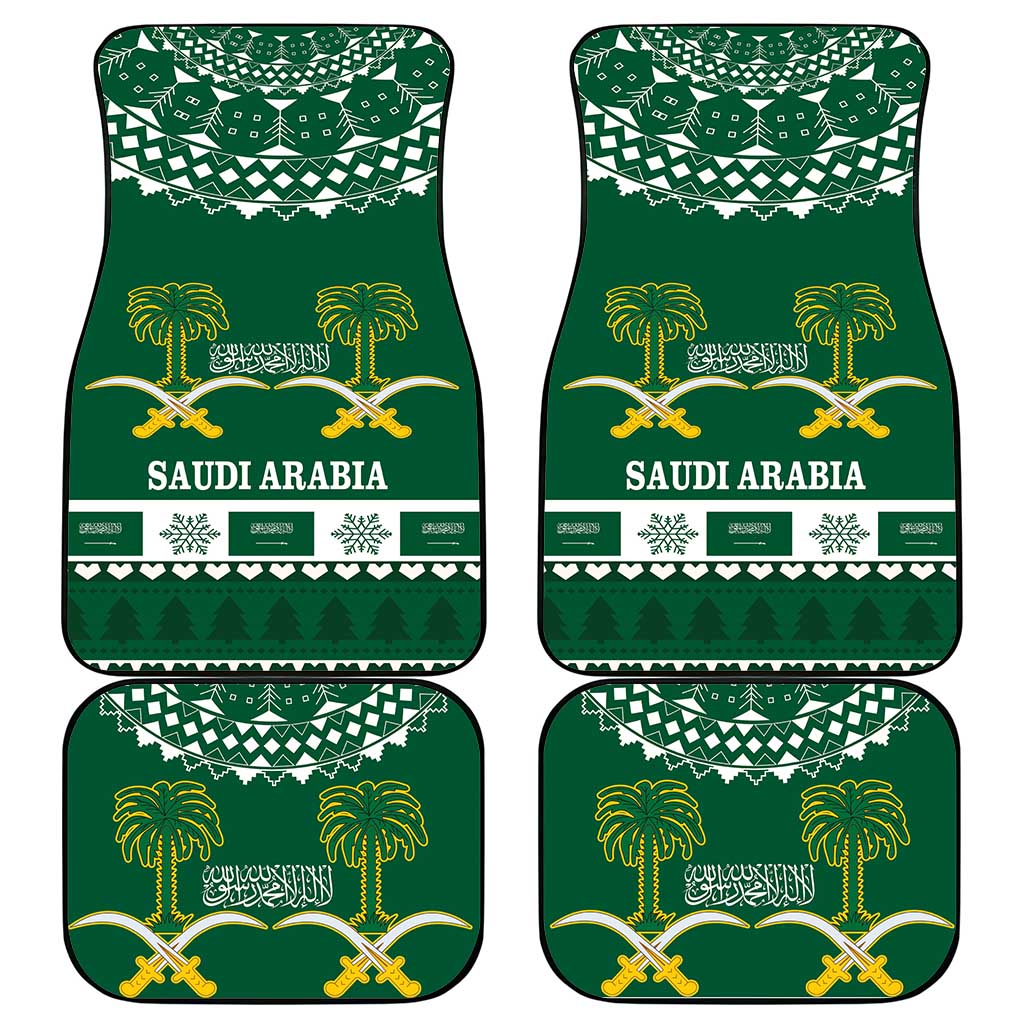 Saudi Arabia Christmas Car Mats Coat Of Arms Milad Mubarak - Wonder Print Shop