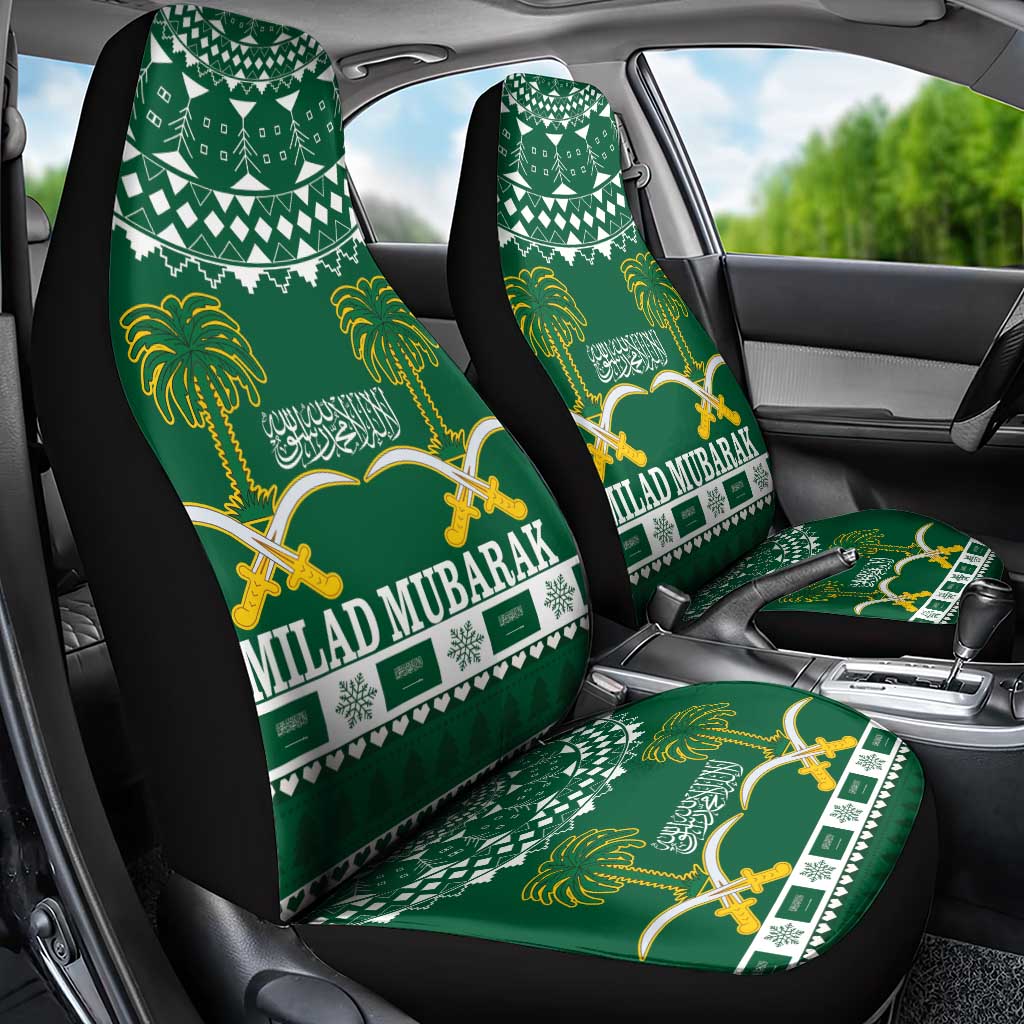 Saudi Arabia Christmas Car Seat Cover Coat Of Arms Milad Mubarak - Wonder Print Shop