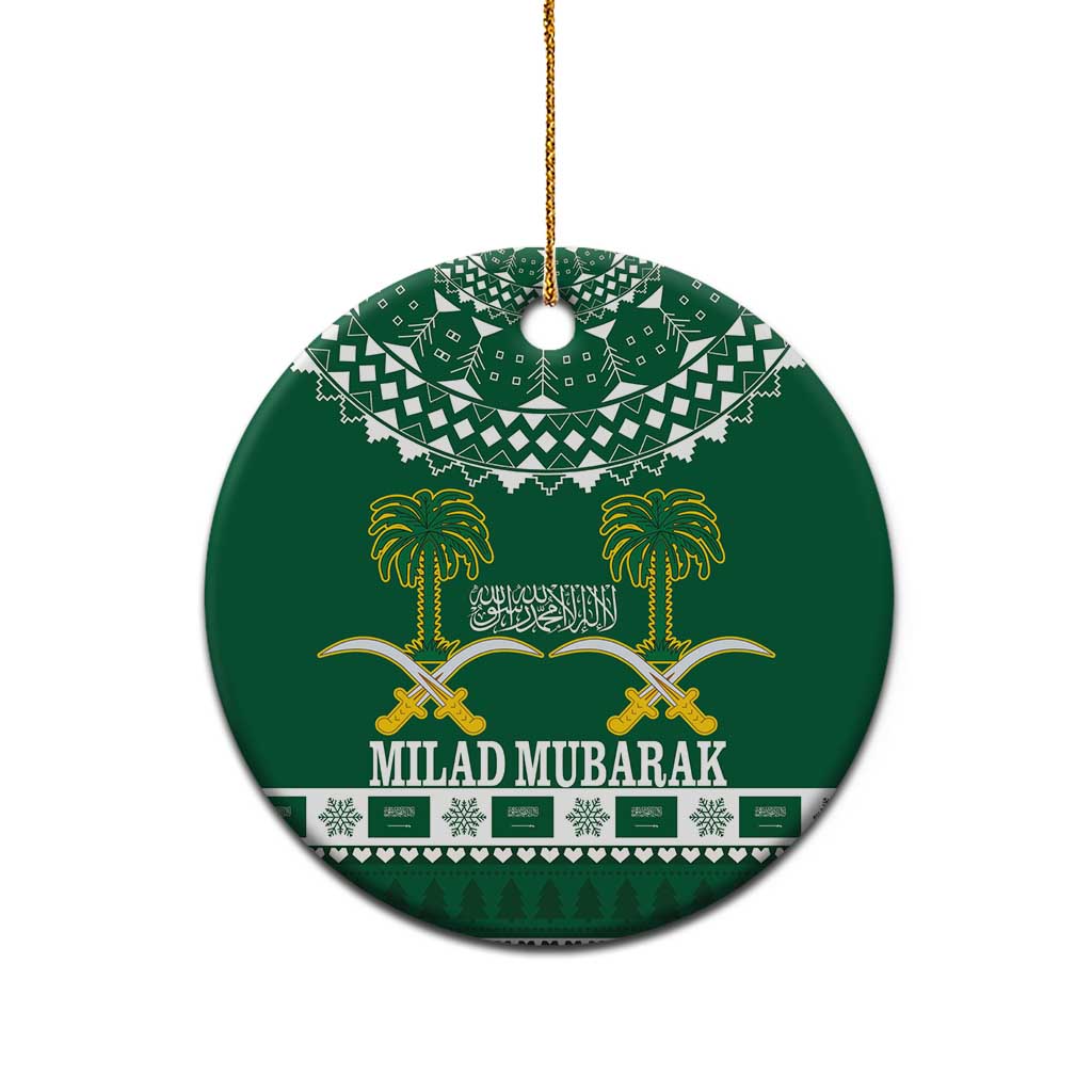 Saudi Arabia Christmas Ceramic Ornament Coat Of Arms Milad Mubarak - Wonder Print Shop