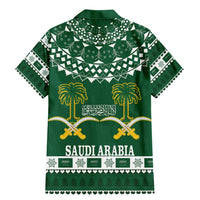 Saudi Arabia Christmas Family Matching Mermaid Dress and Hawaiian Shirt Coat Of Arms Milad Mubarak - Wonder Print Shop