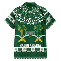 Saudi Arabia Christmas Hawaiian Shirt Coat Of Arms Milad Mubarak - Wonder Print Shop