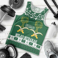 Saudi Arabia Christmas Men Tank Top Coat Of Arms Milad Mubarak - Wonder Print Shop