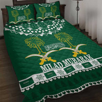 Saudi Arabia Christmas Quilt Bed Set Coat Of Arms Milad Mubarak - Wonder Print Shop