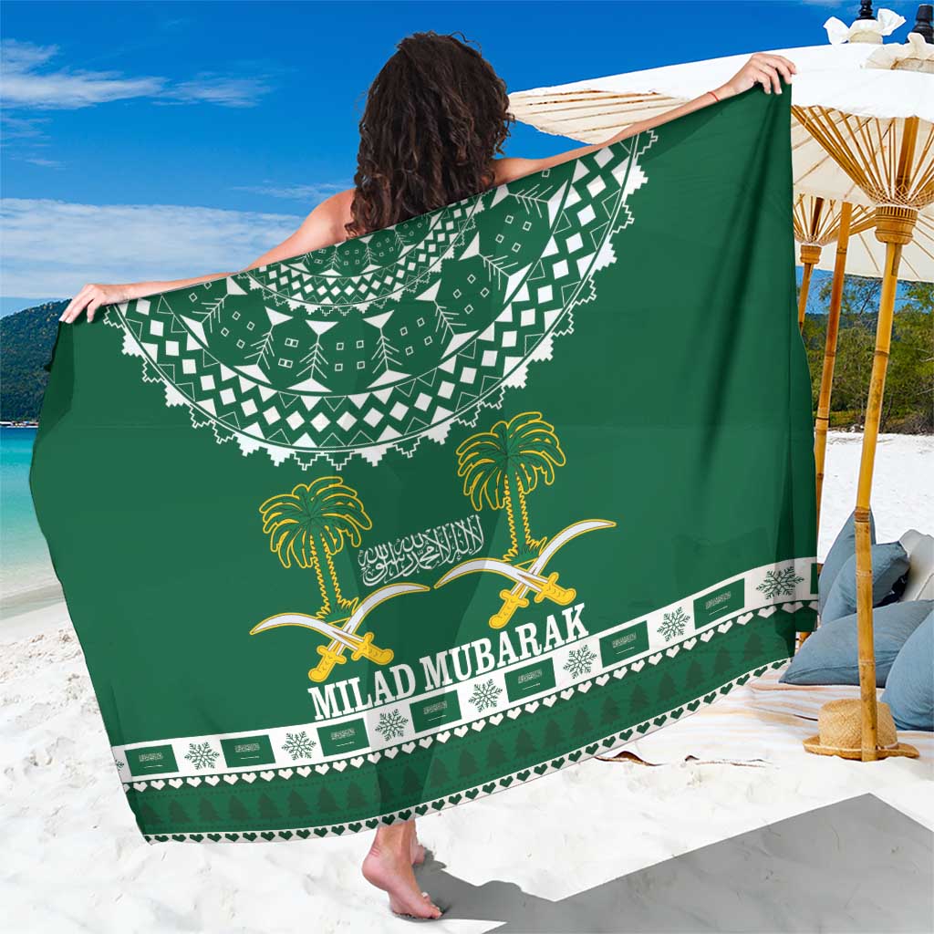 Saudi Arabia Christmas Sarong Coat Of Arms Milad Mubarak - Wonder Print Shop