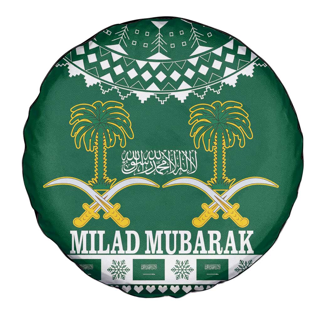 Saudi Arabia Christmas Spare Tire Cover Coat Of Arms Milad Mubarak - Wonder Print Shop
