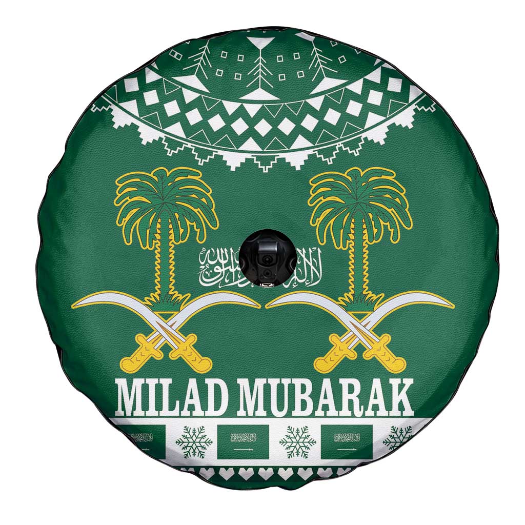 Saudi Arabia Christmas Spare Tire Cover Coat Of Arms Milad Mubarak - Wonder Print Shop