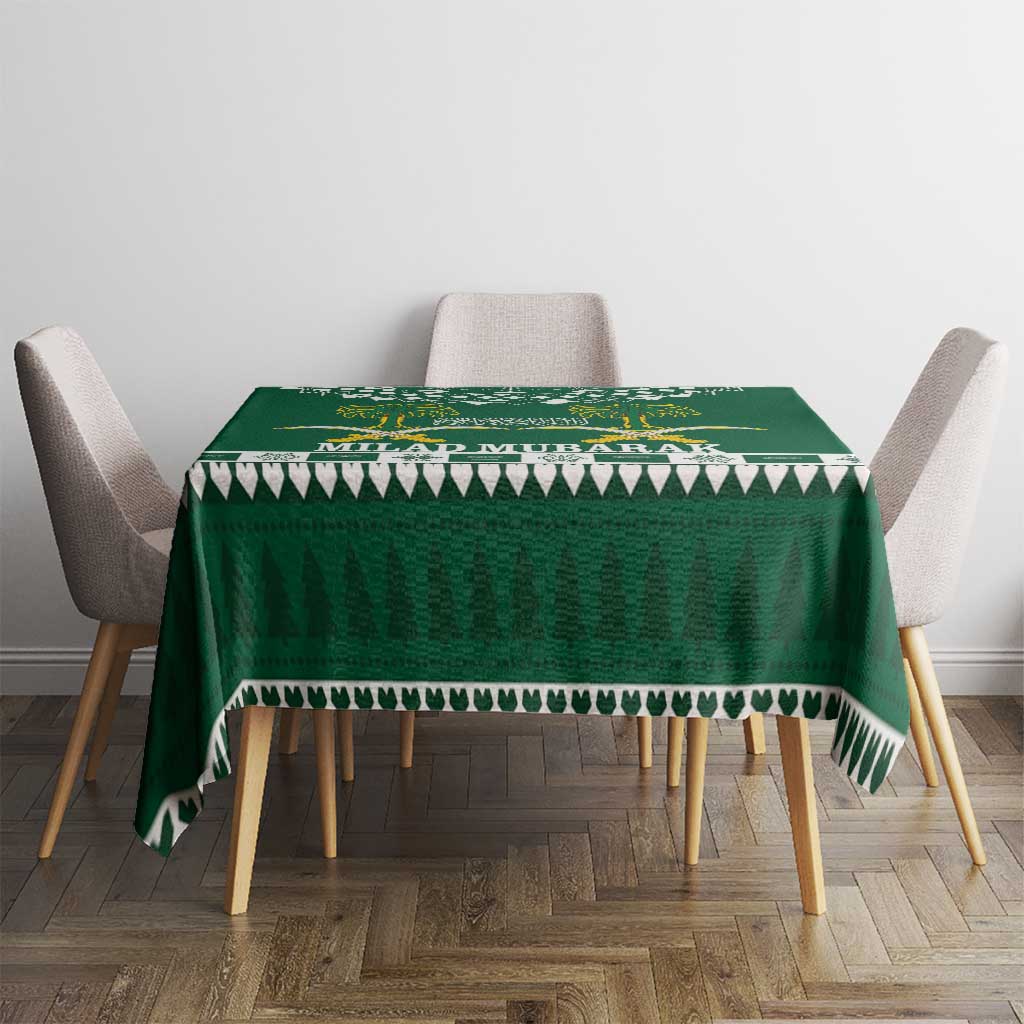 Saudi Arabia Christmas Tablecloth Coat Of Arms Milad Mubarak - Wonder Print Shop