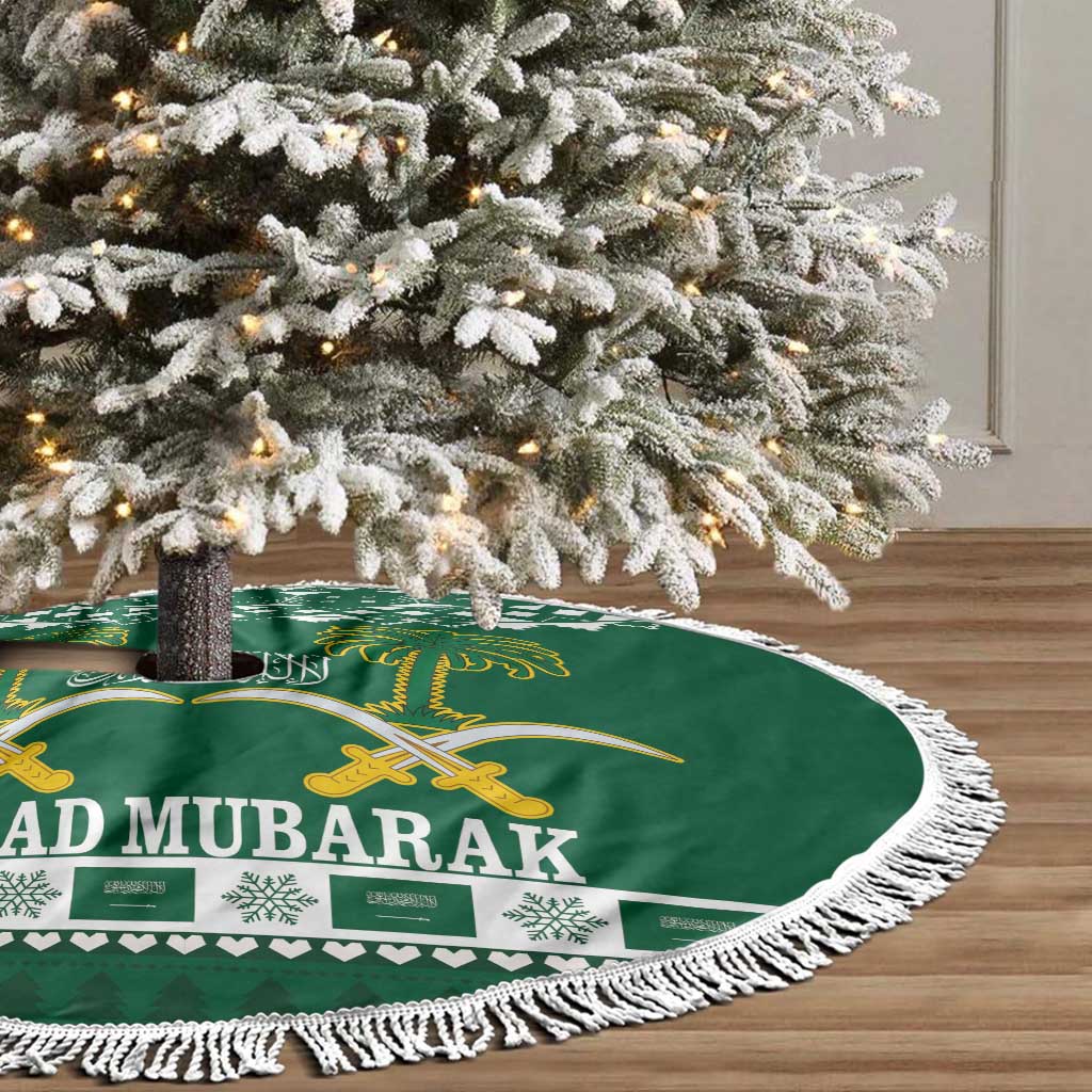 Saudi Arabia Christmas Tree Skirt Coat Of Arms Milad Mubarak - Wonder Print Shop