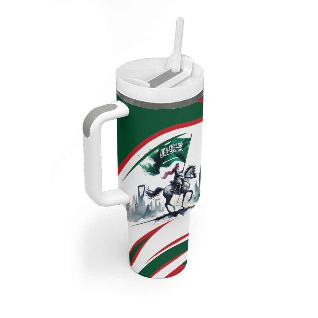 Saudi Arabia Horse Riders Tumbler With Handle Arab Style - Wonder Print Shop