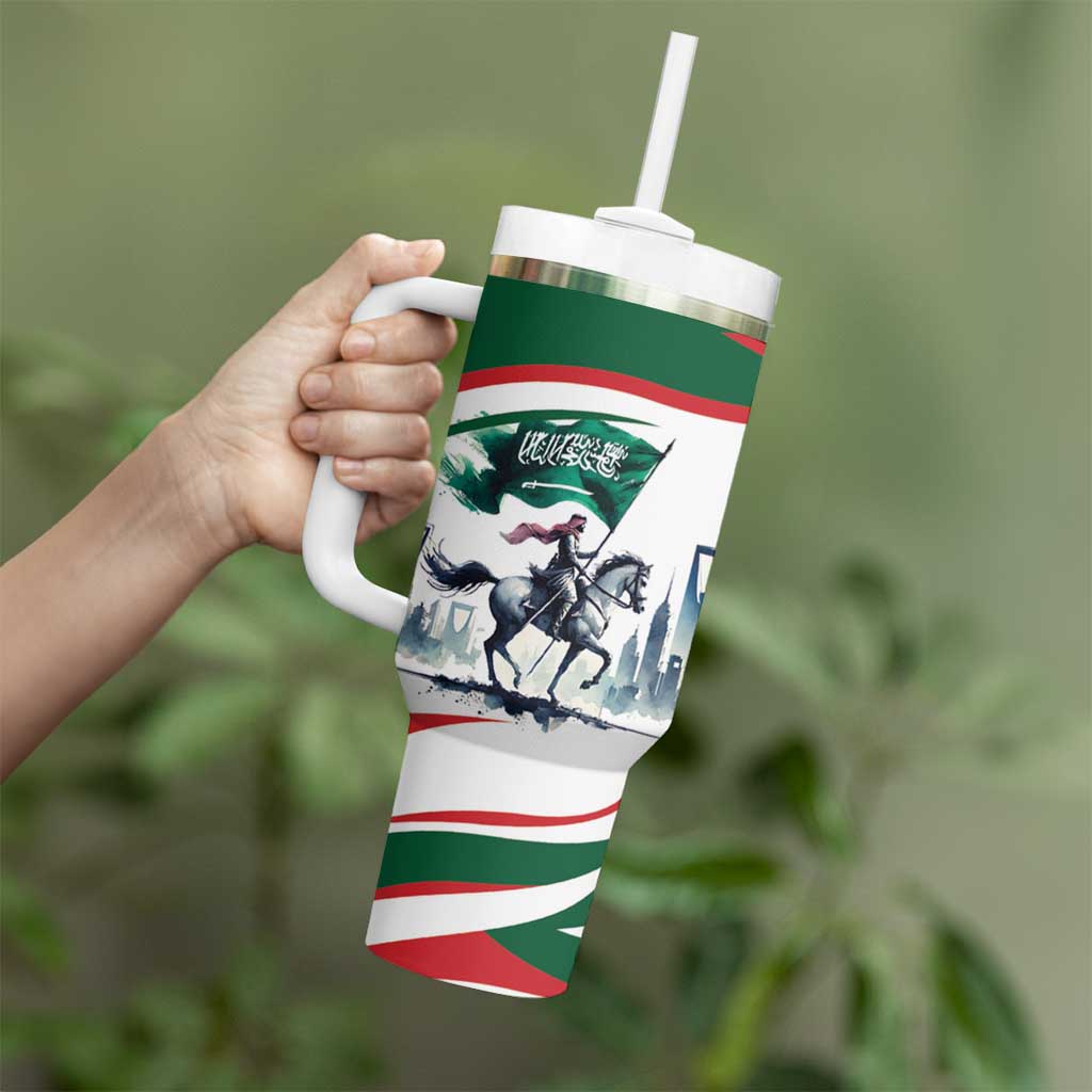 Saudi Arabia Horse Riders Tumbler With Handle Arab Style - Wonder Print Shop