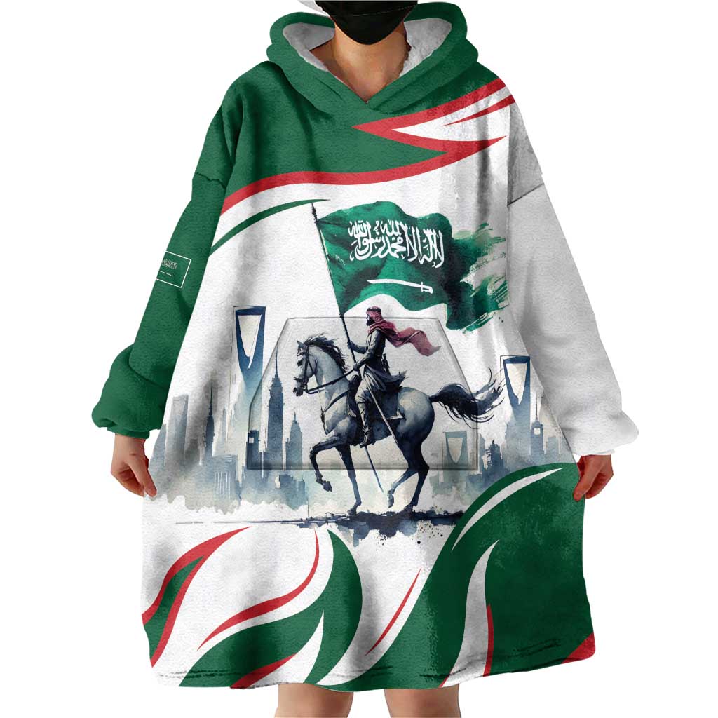 Saudi Arabia Horse Riders Wearable Blanket Hoodie Arab Style - Wonder Print Shop