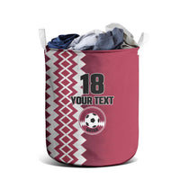 Custom Qatar Football Laundry Basket Maroon One Go Champion - Wonder Print Shop