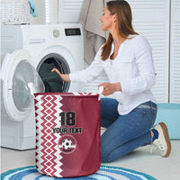 Custom Qatar Football Laundry Basket Maroon One Go Champion - Wonder Print Shop