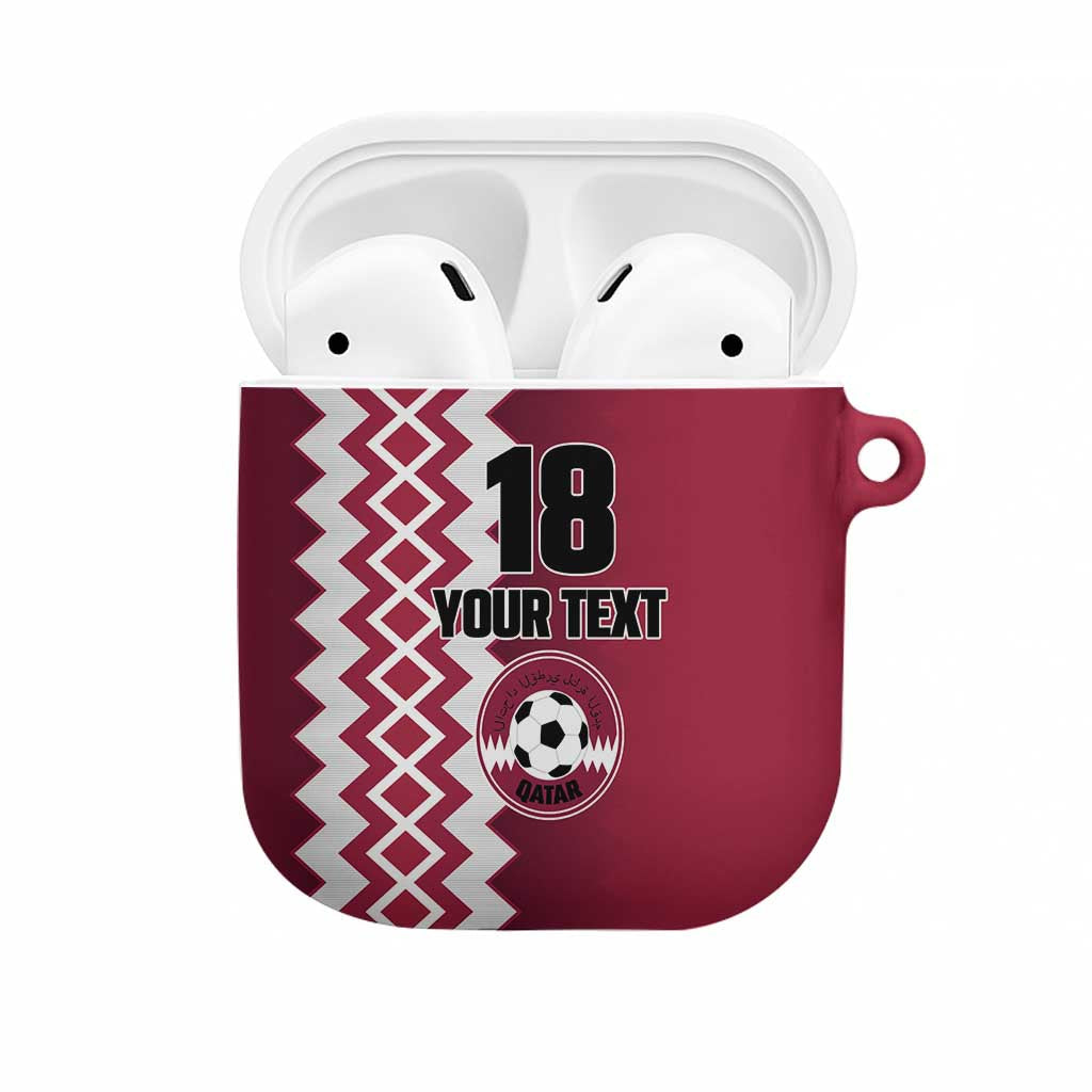 Custom Qatar Football AirPods Case Maroon One Go Champion - Wonder Print Shop