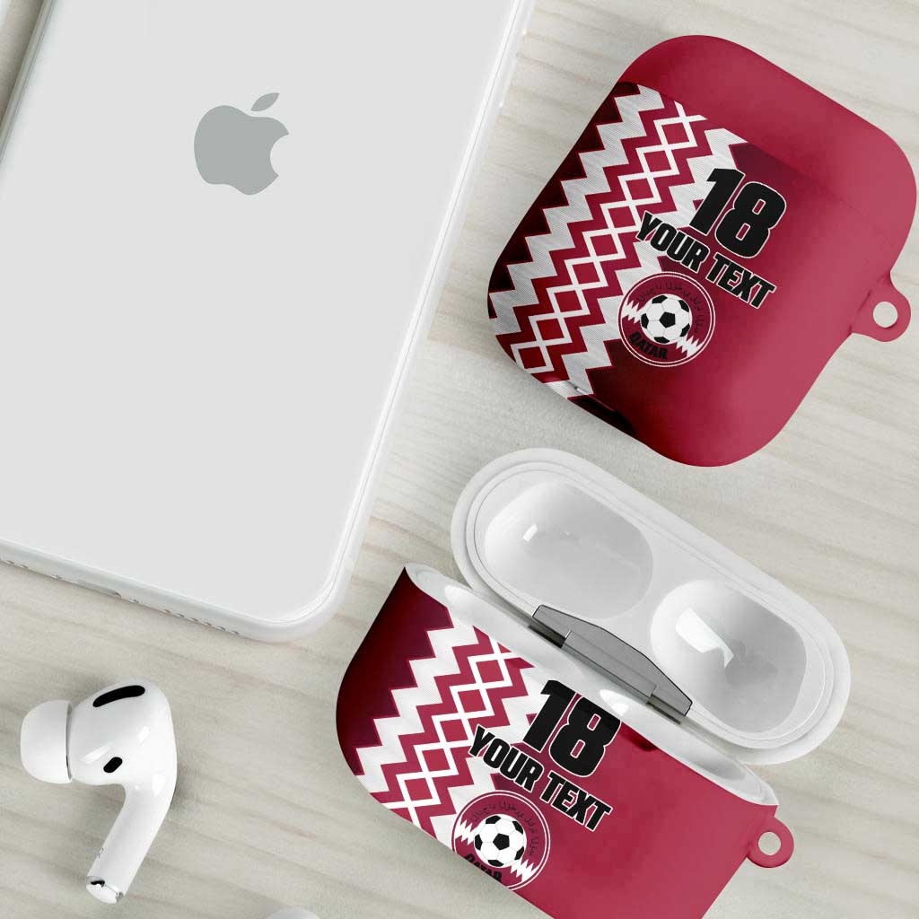 Custom Qatar Football AirPods Case Maroon One Go Champion - Wonder Print Shop
