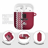 Custom Qatar Football AirPods Case Maroon One Go Champion - Wonder Print Shop