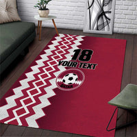 Custom Qatar Football Area Rug Maroon One Go Champion - Wonder Print Shop