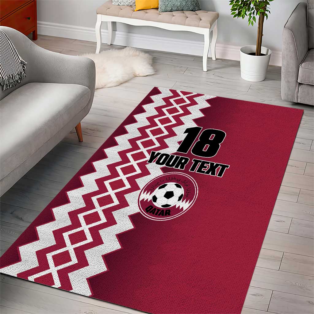 Custom Qatar Football Area Rug Maroon One Go Champion - Wonder Print Shop